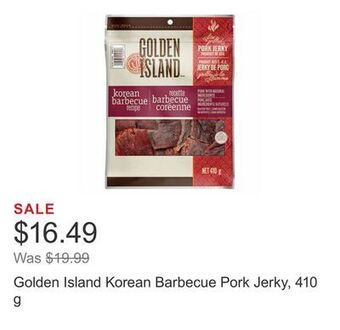Costco Golden island korean barbecue pork jerky, 410 g offer