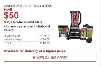 Costco Ninja Professional Plus kitchen system with Auto-iQ offer