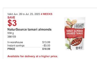 Costco Natursource tamari almonds offer