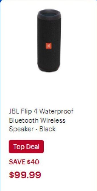 Best Buy JBL Flip 4 Waterproof Bluetooth Wireless Speaker - Black offer