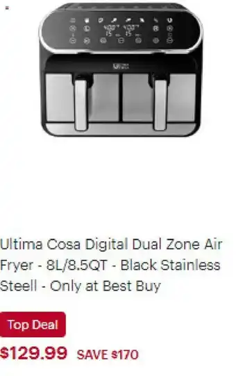 Best Buy Ultima Cosa Digital Dual Zone Air Fryer offer