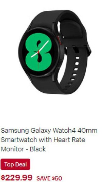 Best Buy Samsung Galaxy Watch4 40mm Smartwatch with Heart Rate Monitor - Black offer
