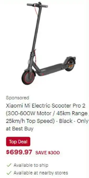 Best Buy Xiaomi Mi Electric Scooter Pro 2 offer