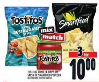 Metro TOSTITOS TORTILLA CHIPS OR SALSA OR SMARTFOOD POPCORN offer