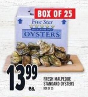 Metro FRESH MALPEQUE STANDARD OYSTERS offer