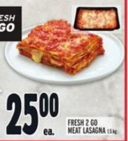 Metro FRESH 2 GO MEAT LASAGNA offer