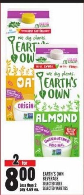 Metro EARTH'S OWN BEVERAGE offer