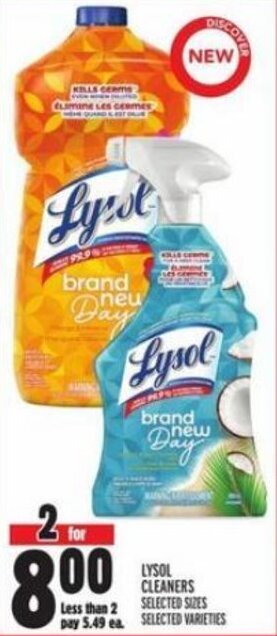 Metro LYSOL CLEANERS offer