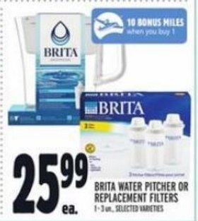 Metro BRITA WATER PITCHER OR REPLACEMENT FILTERS offer