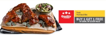Quality Foods Fresh Pork Back Ribs offer