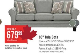 The Brick Tula fabric sofa - mist offer
