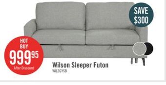 The Brick Wilson linen-look fabric sleeper sofa - solis grey offer