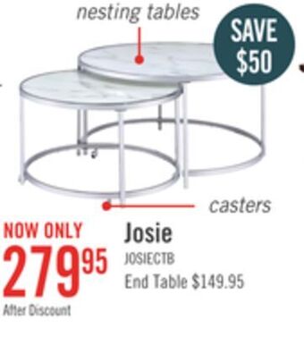 The Brick Josie nesting coffee tables offer