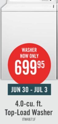 The Brick Inglis 4.0 cu. ft. top-load washer itw4871fw offer
