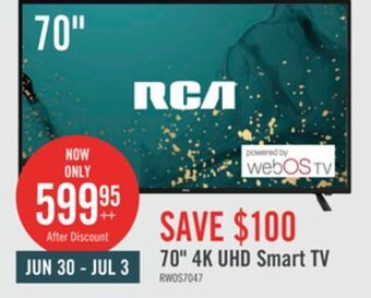 The Brick Rca 70 4k uhd smart television - rwosu7047 offer