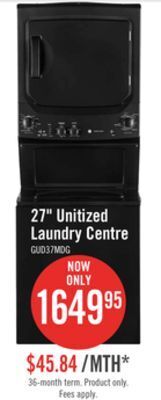 The Brick Ge unitized spacemaker washer and electric dryer combination gud37esmmdg offer