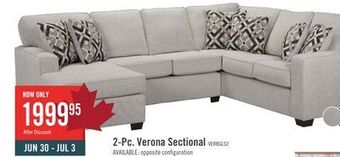 The Brick Verona 2-piece brushed linen-look fabric left-facing sectional - beige offer