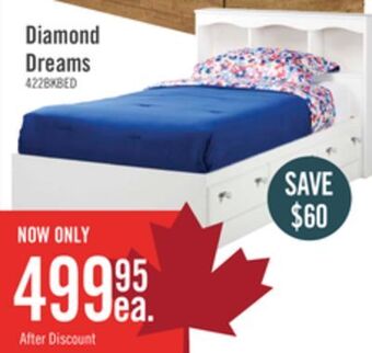 The Brick Diamond dreams twin matesbed with bookcase headboard offer