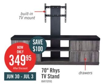 The Brick Rhys 70 tv stand with tv mount offer