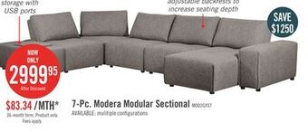 The Brick Modera 7-piece linen-look fabric modular sectional with 1 console - grey offer