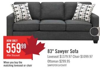 The Brick Sawyer linen-look fabric sofa - charcoal grey offer