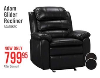 The Brick Adam leather-look fabric glider recliner - black offer