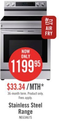The Brick Samsung 6.3 cu. ft. freestanding electric range with wi-fi - ne63a6711ss/ac offer