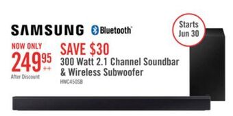The Brick Samsung 2.1 soundbar with subwoofer and wireless subwoofer offer
