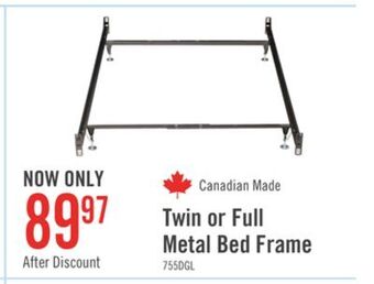 The Brick Twin/full metal glide bed frame with headboard/footboard attachment offer