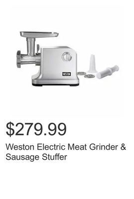 Costco Weston electric meat grinder & sausage stuffer offer