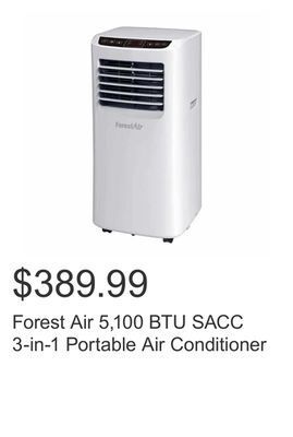 Costco Forest air 5,100 btu sacc 3-in-1 portable air conditioner offer