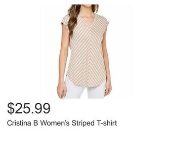 Costco Cristina b women's striped t-shirt offer