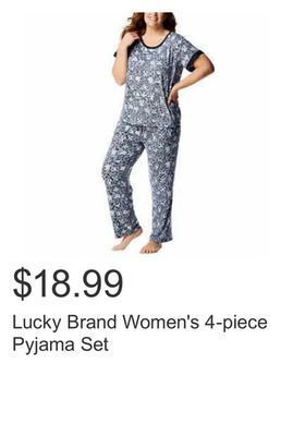 Costco Lucky brand women's 4-piece pyjama set offer