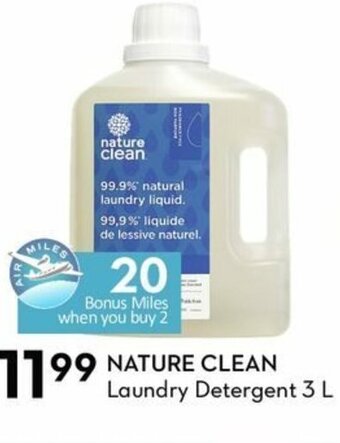 Safeway Nature Clean Laundry Detergent 3L offer
