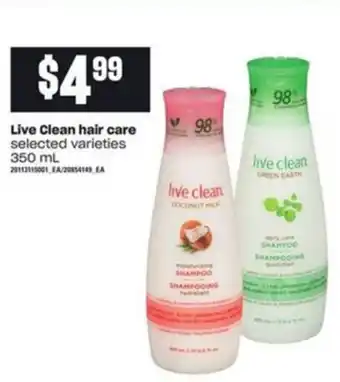 Loblaws Live Clean Hair Care offer
