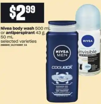 Loblaws Nivea Body Wash 500mL offer