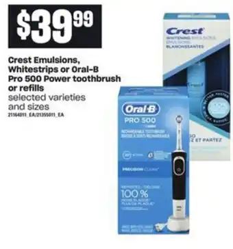 Loblaws Crest Emulsions, Whitestrips or Oral-B offer
