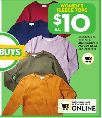 Giant Tiger Women's Fleece Tops offer
