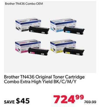 Shopper+ Brother tn436 original toner cartridge combo extra high yield bk/c/m/y offer