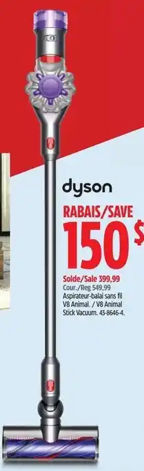 Canadian Tire Aspirateur-balai sans fil V8 Animal. /V8 Animal Stick Vacuum. 43-8646-4. offer