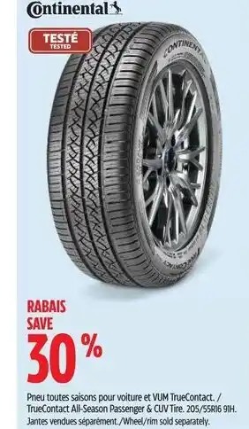 Canadian Tire TrueContact All-Season Passenger & CUV Tire. 205/55R16 91H. rim sold separately offer