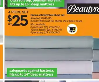 Giant Tiger Queen Antimicrobial Sheet Set offer