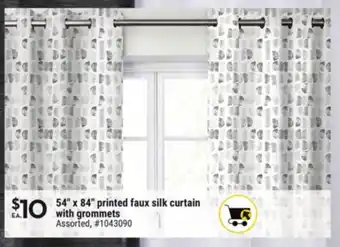 Giant Tiger Printed Faux Silk Curtain With Grommets offer