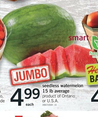 Fortinos Seedless Watermelon offer