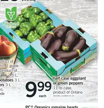 Fortinos Half Case Egg Plant or Green Peppers offer