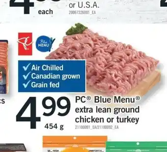Fortinos Extra Lean Ground Chicken or Turkey offer