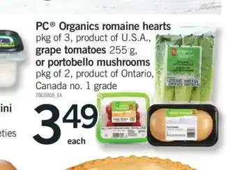 Fortinos Organics Romaine Hearts offer
