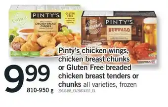 Fortinos Pinty's Chicken Wings, Chicken Breast Chunks offer