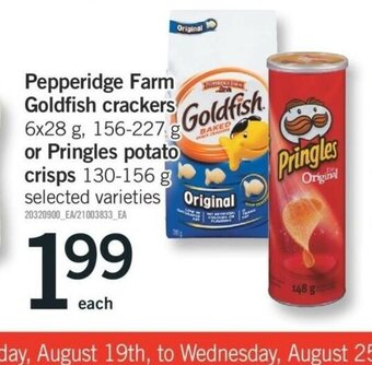 Fortinos Pepperidge Farm Goldfish Crackers offer