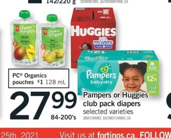 Fortinos Pampers or Huggies Club Pack Diapers offer